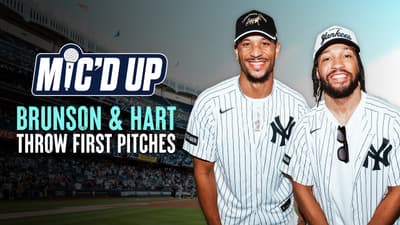 MIC'D UP: Jalen Brunson & Josh Hart Throw Out the First Pitch at Yankee Stadium