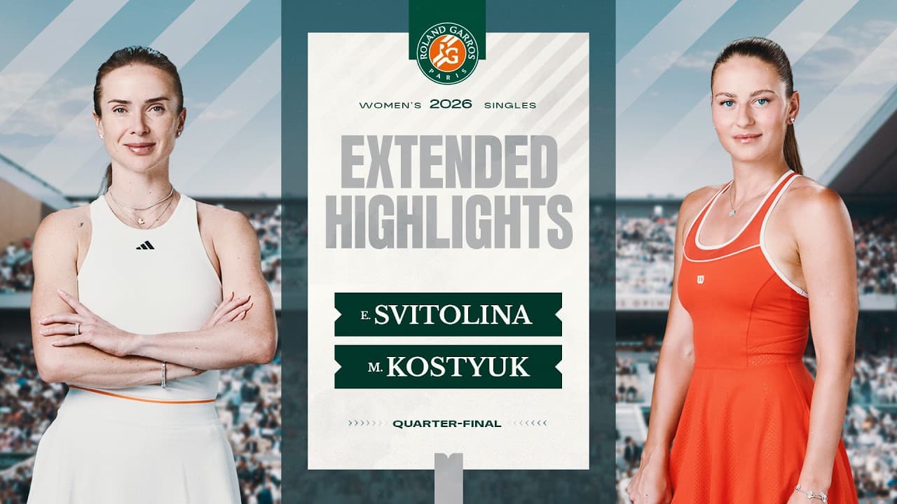 Elina Svitolina vs Marta Kostyuk | Quarter-Final Extended Highlights | Roland-Garros 2026