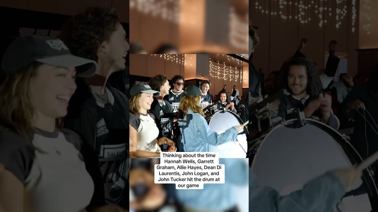 The time the cast of Off Campus came to our game 👀 #lakings #nhl #offcampus