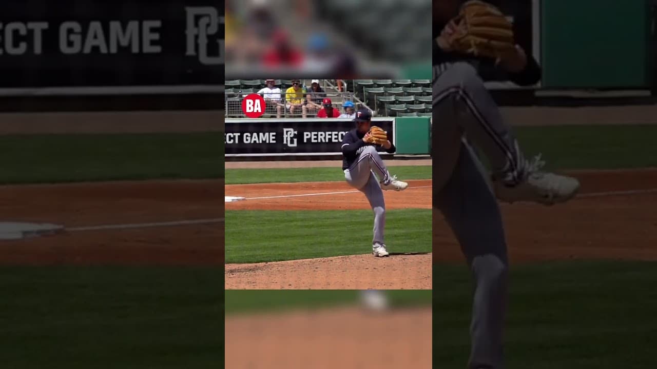 Connor Prielipp, slow-motion mechanics #twins #mlbprospects #pitchingmechanics