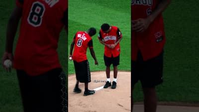 “Stop clip farming bro!” 😂 Our rookies threw out the first pitch at a Sox game ⚾️ #chicagobulls #nba