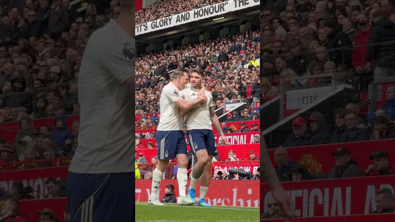 Morato scores his first Premier League goal for Nottingham Forest at Old Trafford. 🇧🇷