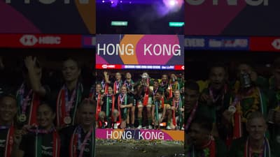 Who doesn't love a good trophy lift 😮‍💨 #Rugby #HSBCSVNS #Shorts