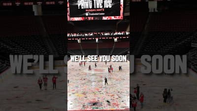 Piece by piece, the ice becomes the moment. #shorts #njdevils #nhl #jersey #painttheice #newjersey