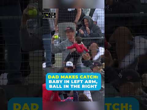 Dad makes the grab WITH A BABY in his other arm 💪 #shorts