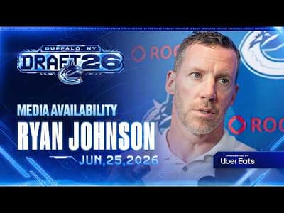 General Manager Ryan Johnson speaks to media ahead of the NHL Draft (June 25 2026)