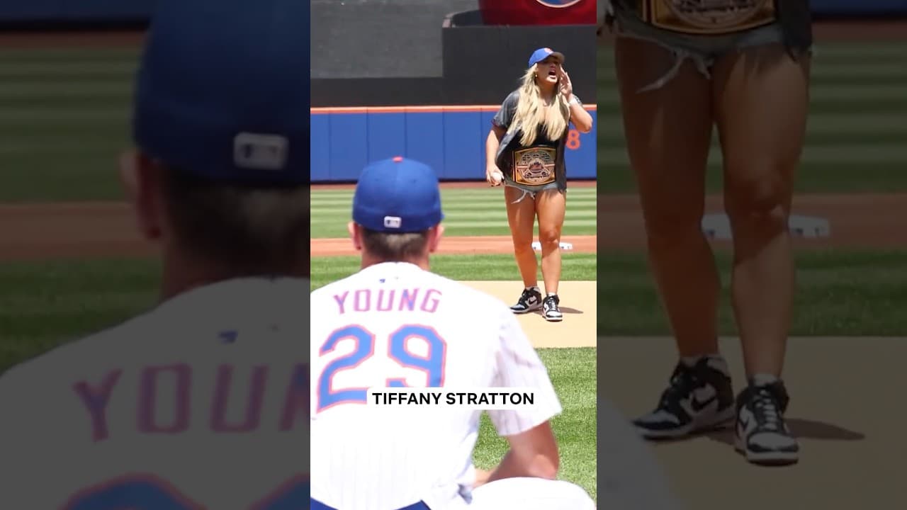 The best WWE Superstar first pitches at MLB games 😂 #wwe #baseball #mlb