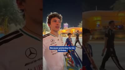 Team shenanigans with Kimi Antonelli 😂 (via mercedesamgf1/TT)