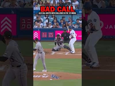 Bad Call. Alex Call wastes both Dodgers challenges in his 1st AB in the 1st inning. 🙄