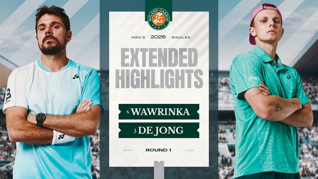Stan Wawrinka vs Jesper de Jong | Round 1 Extended Highlights | Roland-Garros 2026