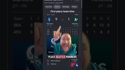 MARINERS SWEEP ATHLETICS AND ARE IN 1ST PLACE