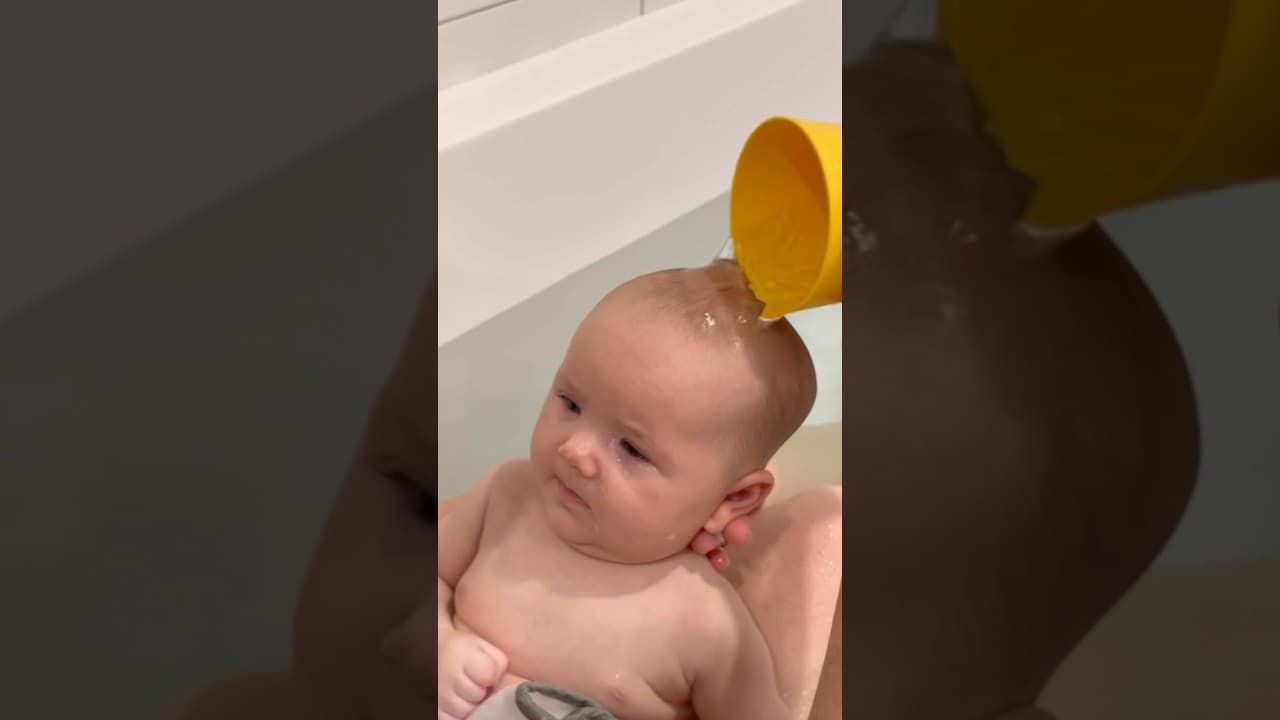 Bathtime Conditioning Teaches Baby Breath Control #bathtime #baby #newborn #babyswimming #waterbaby