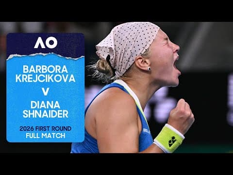 Barbora Krejcikova v Diana Shnaider Full Match | Australian Open 2026 First Round
