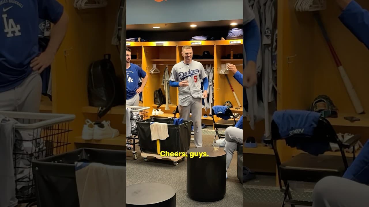 A special speech from the man of the hour, Freddie Freeman. 🥹 #dodgers #sports #losangeles