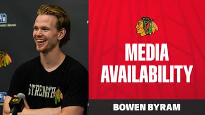 BOWEN BYRAM talks to media ahead of his EXTENSION | Chicago Blackhawks