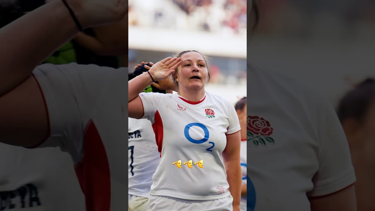 Amy Cokayne loves a French crowd 😅 | #redroses #englandrugby