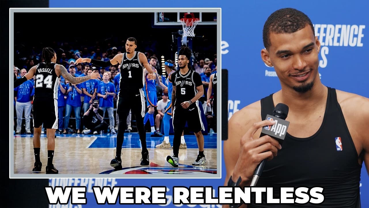 Victor Wembanyama on Spurs Being Relentless in Double OT Victory vs. OKC in Game 1 of WCF