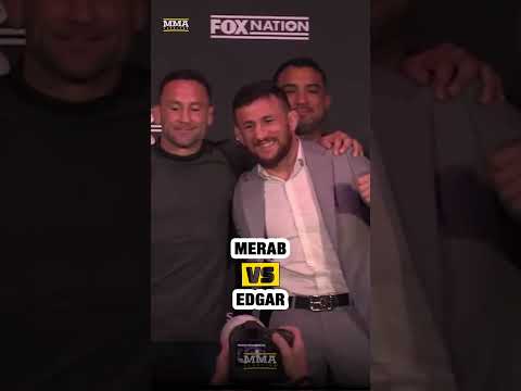 Merab Dvalishvili and Frankie Edgar hug during their first RAF 09 faceoff in Dallas | MMA Fighting