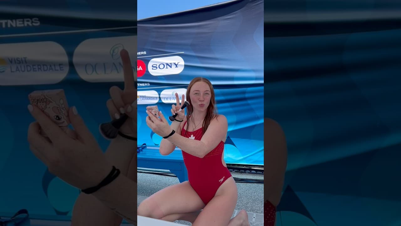 Getting ready for the podium @mollycarlson1 💄 #grwm #highdiving #worldcup