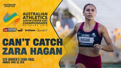 Zara Hagan claims second title in U20 Women's 200m | 2026 Australian Athletics Junior Championships