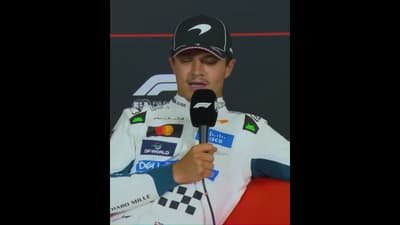 Lando responds to George's joke that he's planning to steal some of the seats in the βLandostandβ π