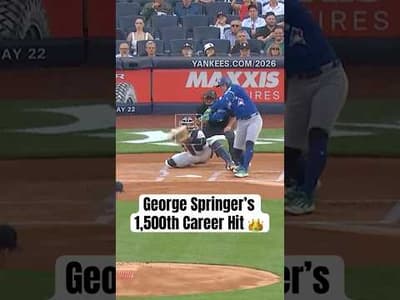 George Springer notches his 1,500th career hit 👑🙌 #MLB #BlueJays