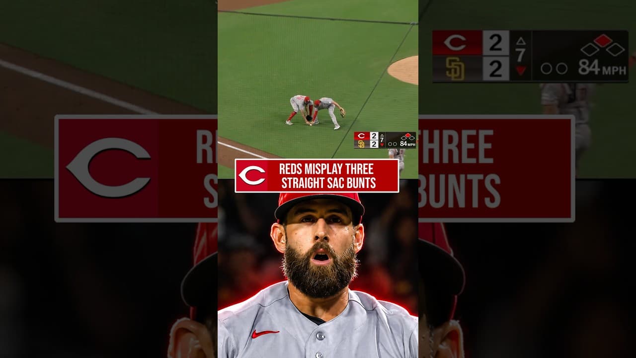 Cincinnati Reds Can't Field 3 Straight Sacrifice Bunts vs San Diego Padres