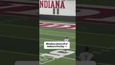 Projected No. 1 pick Fernando Mendoza showcases his arm at Indiana’s Pro Day 😮‍💨 #NFL #Indiana