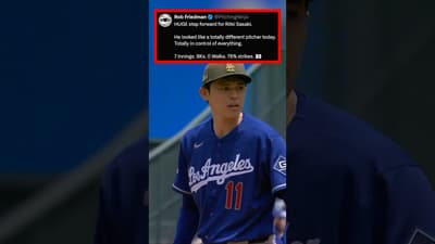 Rōki Sasaki made a HUGE step forward. 7 Innings. 8Ks. 0 Walks. 76% strikes.