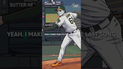 He Listens to WHAT Before Every Game?! 😱⚾️ #athletics #Shorts