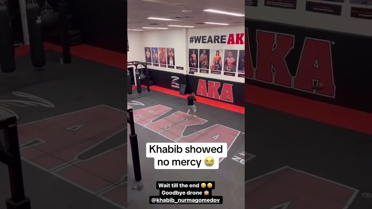 When Khabib punched a drone in mid-air in 2022 👊 (via @umar_nurmagomedov/IG)