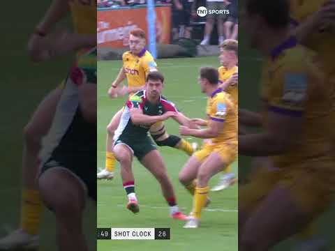 Tommy Freeman scores a spectacular try against Leicester Tigers 👏 | @PREM-Rugby #PREMRugby