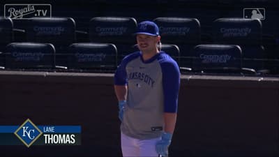 Royals. TV Batting Practice Conversations | Lane Thomas