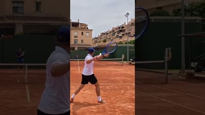 I tried Learner Tien’s racquet 👀 #tennisracket