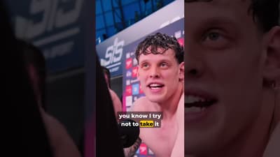 Matt Richards reacts to becoming British 200m Freestyle champion