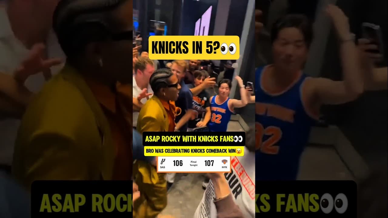 ASAP ROCKY celebrating Knicks WIN👀