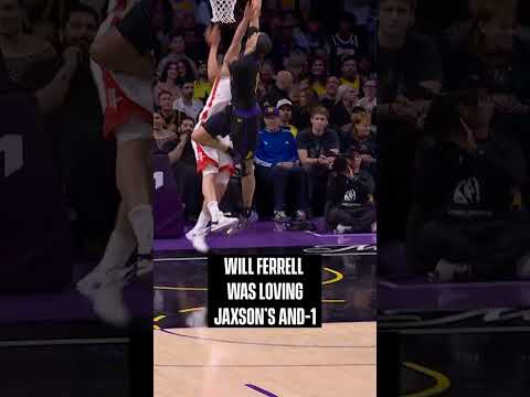 Will Ferrell is all of us after Jaxson's and-1 🗣️ #lakers