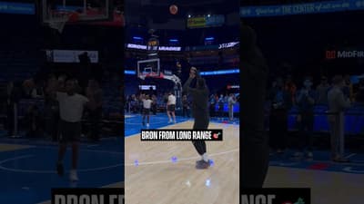 Pregame reps with LeBron in Oklahoma City #lakers #NBAPlayoffs