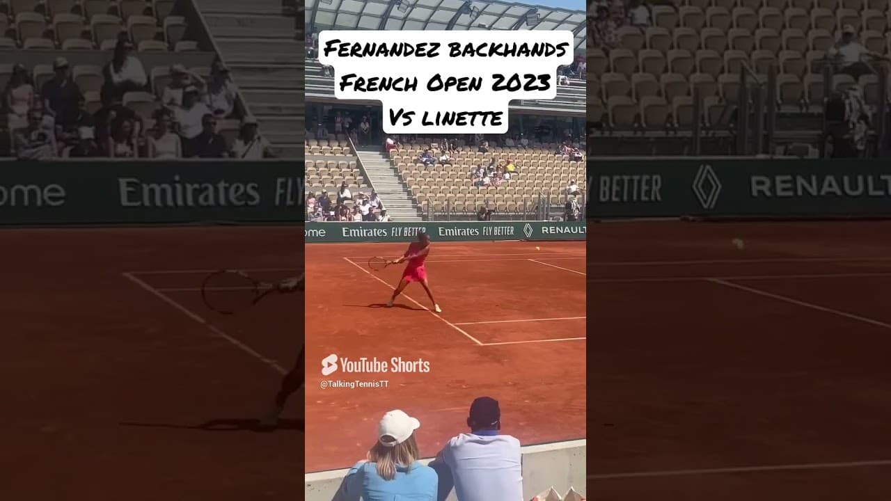 Leylah Fernandez series of backhands vs Magda Linette   French Open 2023 Round 1 #rolandgarros #wta