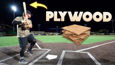 Hitting with a PLYWOOD Baseball Bat... (with bonus review)