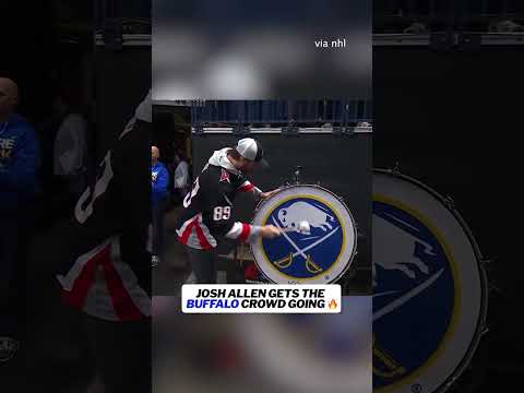 Josh Allen on the drum ahead of Game 2 🥁 🔥 #nfl #joshallen