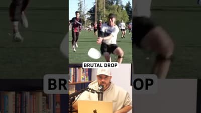 Ultimate frisbee player starts celebrating before his teammate drops the pass, a breakdown