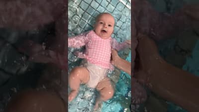 Happy Back Floating And Kicking #floating #baby #babygirl #swimming #learntoswim #pool