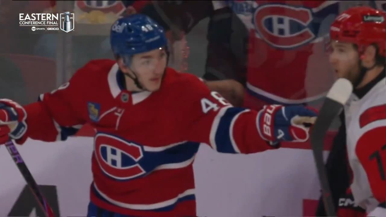 Jordan Martinook Slashing Penalty Against Lane Hutson, Hutson Scores 24 Seconds Later