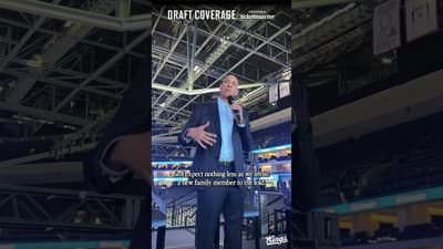 quick words from Coach Christie to the draft party 👑⠀Draft Coverage presented by @ticketmaster