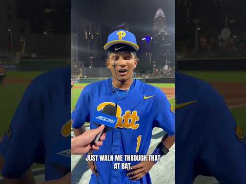 Pitt’s Trey Fenderson after a MONSTER 2 HR, 7 RBI performance vs. Louisville 🗣️ #pitt #baseball