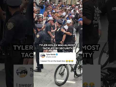 Tyler Koleck was mistaken for a fan 😳 (🎥: ByKimberleyA/X)