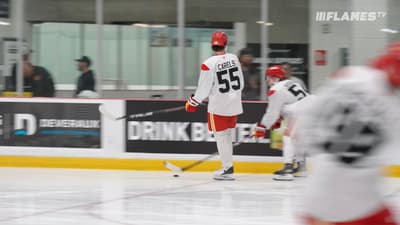 Carson Carels mic'd up for the Snowy Cup | Calgary Flames Development Camp