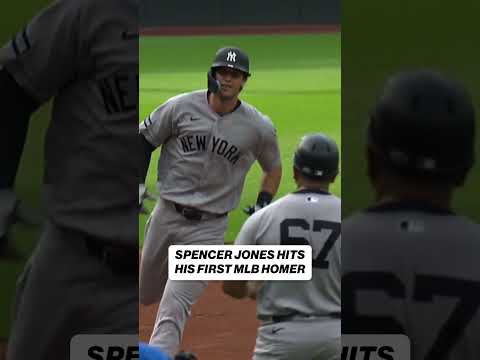 Spencer Jones sent his first Major League homer 443 feet to dead center! ☄️ #MLB #HOMERUN