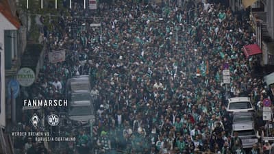 Werder-Fanmarsch vor dem Heimspiel gegen Borussia Dortmund 💚🤍
